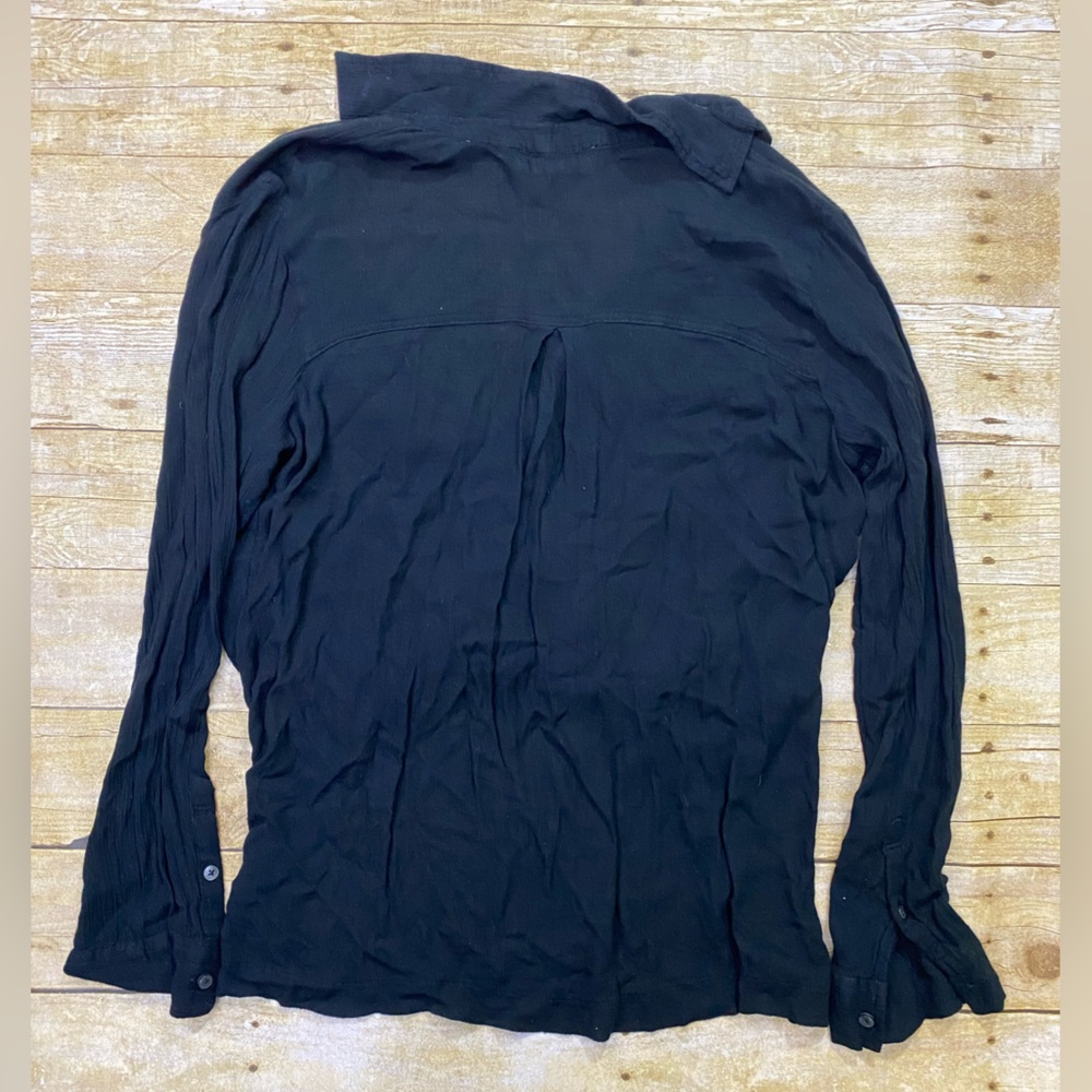 ABERCROMBIE & FITCH BLACK COVER UP CARDIGAN TOP Shirt Blouse Long Sleeve… - Picture 2 of 3